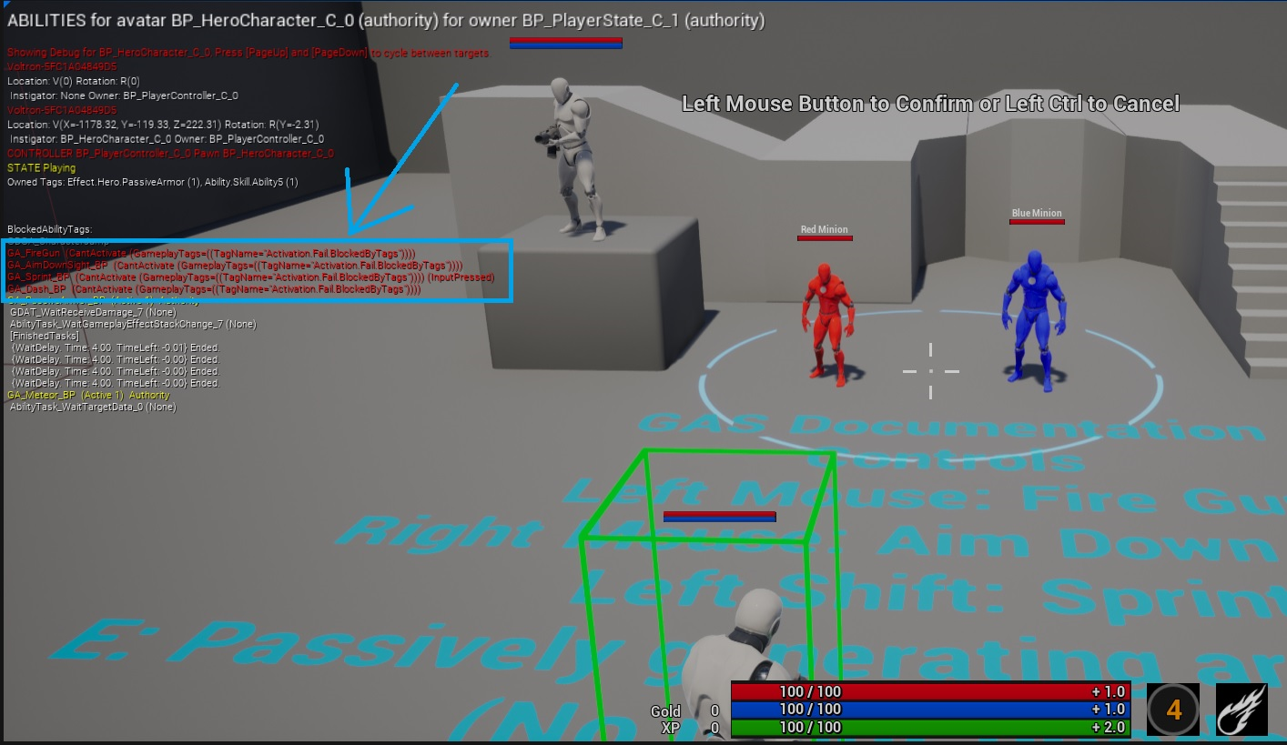 Activation Failed Tags Displayed in showdebug AbilitySystem